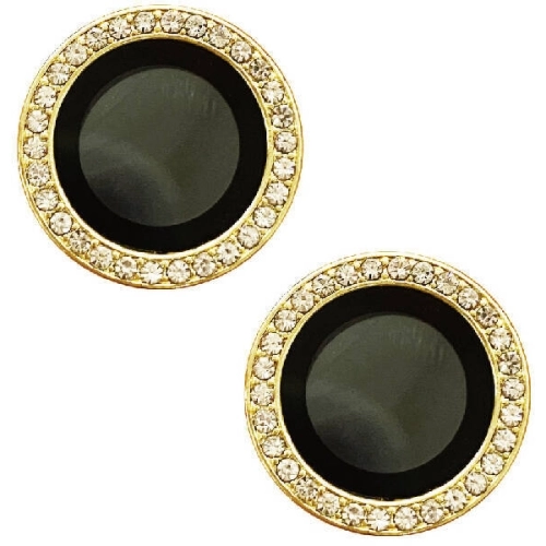 Apple iPhone 15 (6.1) Lens Kamera Koruyucu Taşlı Parmak İzi Bırakmaz CL-06 - Sarı