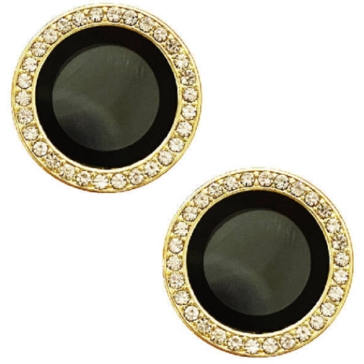 Apple iPhone 15 (6.1) Lens Kamera Koruyucu Taşlı Parmak İzi Bırakmaz CL-06 - Sarı