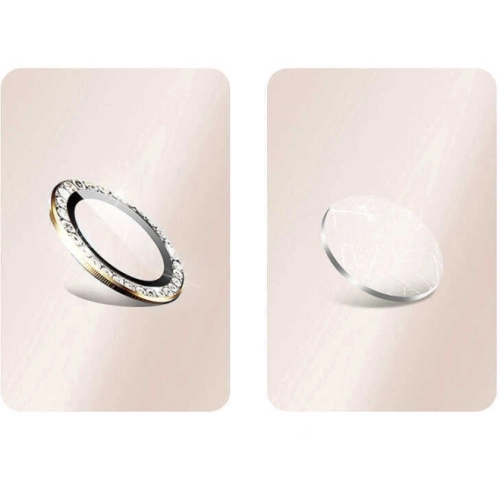 Apple iPhone 15 (6.1) Lens Kamera Koruyucu Taşlı Parmak İzi Bırakmaz CL-06 - Sarı