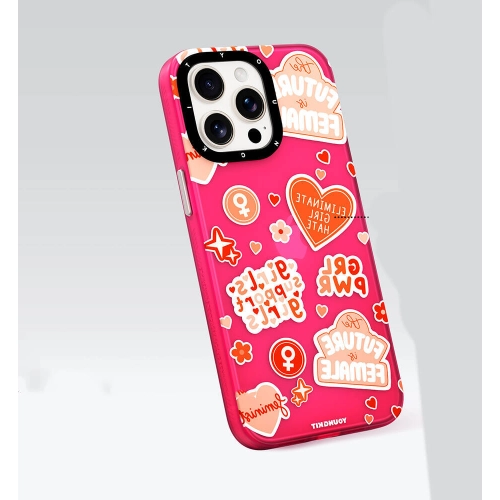 Apple iPhone 15 (6.1) Kılıf Bethany Green Tasarımlı Youngkit Sweet Language Kapak - Rose Gold
