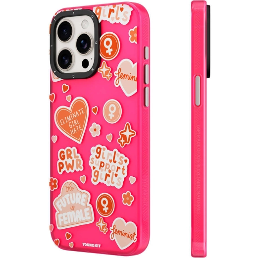Apple iPhone 15 (6.1) Kılıf Bethany Green Tasarımlı Youngkit Sweet Language Kapak - Pembe