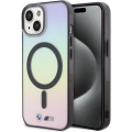 Apple iPhone 15 Kılıf BMW Magsafe Şarj Özellikli Transparan Renk Geçişli Iridescent Orjinal Lisanslı Kapak - Karışık