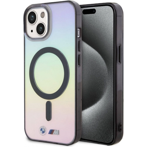 Apple iPhone 15 Kılıf BMW Magsafe Şarj Özellikli Transparan Renk Geçişli Iridescent Orjinal Lisanslı Kapak - Karışık