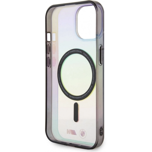 Apple iPhone 15 Kılıf BMW Magsafe Şarj Özellikli Transparan Renk Geçişli Iridescent Orjinal Lisanslı Kapak - Karışık