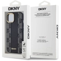 Apple iPhone 15 (6.1) Kılıf DKNY Orjinal Lisanslı MagSafe Şarj Özellikli 3D Yazılı Checkered Pattern Kapak - Krem