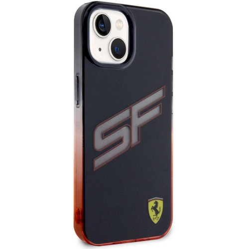 Apple iPhone 15 (6.1) Kılıf Ferrari Orjinal Lisanslı Transparan SF Yazılı Kenarları Renk Geçişli Kapak - Siyah