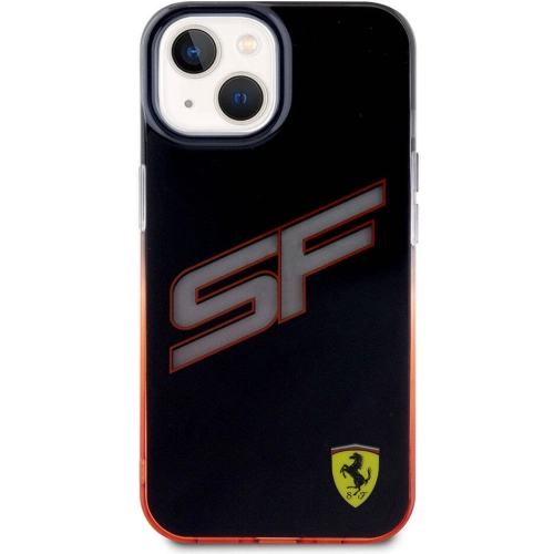 Apple iPhone 15 (6.1) Kılıf Ferrari Orjinal Lisanslı Transparan SF Yazılı Kenarları Renk Geçişli Kapak - Siyah