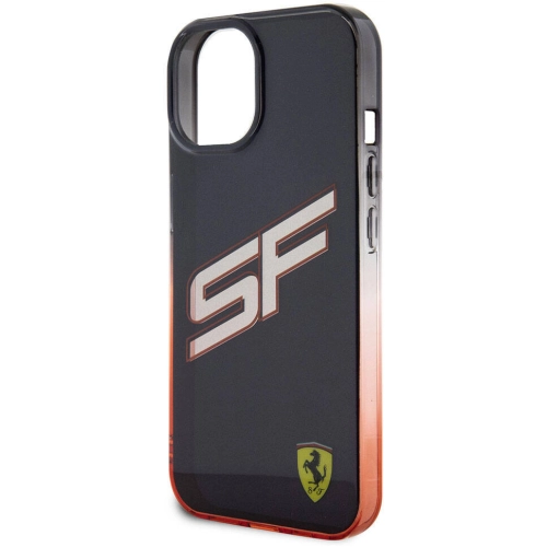 Apple iPhone 15 (6.1) Kılıf Ferrari Orjinal Lisanslı Transparan SF Yazılı Kenarları Renk Geçişli Kapak - Siyah