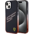 Apple iPhone 15 (6.1) Kılıf Ferrari Orjinal Lisanslı Transparan SF Yazılı Kenarları Renk Geçişli Kapak - Siyah