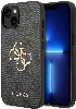 Apple iPhone 15 Kılıf Guess Orjinal Lisanslı PU Deri Yazı ve 4G Metal Logolu Desenli Kapak - Kahverengi