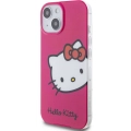 Apple iPhone 15 (6.1) Kılıf Hello Kitty Orjinal Lisanslı Yazı ve İkonik Logolu Kitty Head Kapak - Beyaz