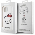 Apple iPhone 15 (6.1) Kılıf Hello Kitty Orjinal Lisanslı Yazı ve İkonik Logolu Kitty Head Kapak - Beyaz