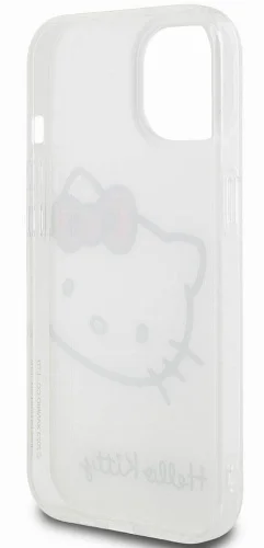 Apple iPhone 15 (6.1) Kılıf Hello Kitty Orjinal Lisanslı Yazı ve İkonik Logolu Kitty Head Kapak - Pembe