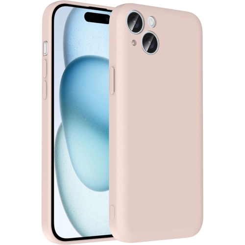 Apple iPhone 15 (6.1) Kılıf İçi Kadife Dokulu Kartlık Hazneli Mat Vitra Silikon Kapak - Pembe