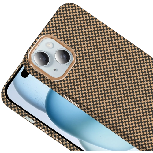 Apple iPhone 15 (6.1) ile Uyumlu Kılıf MagSafe Şarj Özellikli Karbon Fiber Görünümlü Gros Kapak - Siyah-Lacivert