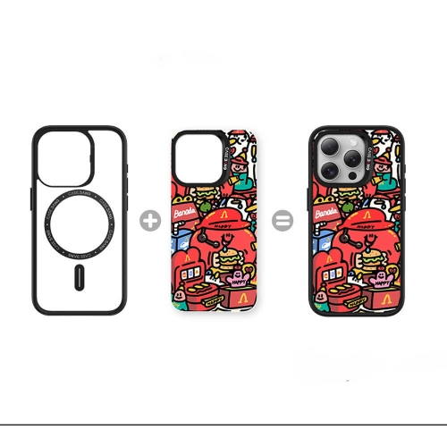 Apple iPhone 15 (6.1) Kılıf Magsafe Şarj Özellikli Ayrılabilir Arka Panel Casebang Ahhey Serisi Kapak - Pembe