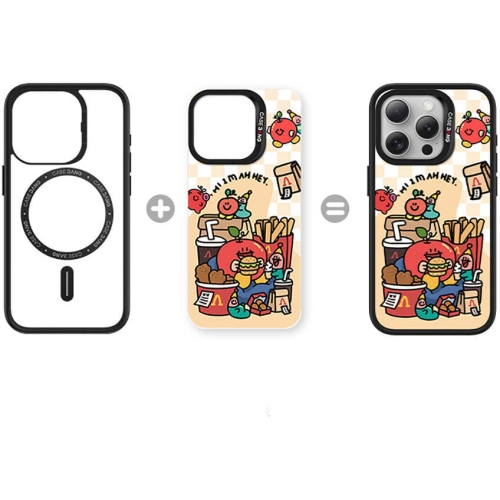 Apple iPhone 15 (6.1) Kılıf Magsafe Şarj Özellikli Ayrılabilir Arka Panel Casebang Ahhey Serisi Kapak - Kırmızı