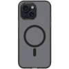 Apple iPhone 15 (6.1) Kılıf Magsafe Şarj Özellikli Cam Arka Yüzey Recci Michelin Serisi Kapak - Siyah