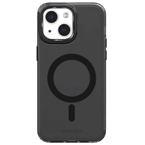 Apple iPhone 15 (6.1) Kılıf Magsafe Şarj Özellikli Saydam Arka Yüzey Recci Crystal Color Serisi Kapak - Siyah