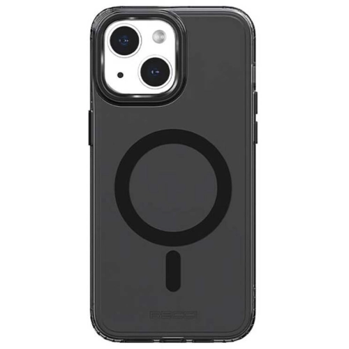Apple iPhone 15 (6.1) Kılıf Magsafe Şarj Özellikli Saydam Arka Yüzey Recci Crystal Color Serisi Kapak - Siyah