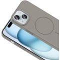 Apple iPhone 15 (6.1) ile Uyumlu Kılıf Magsafe Şarj Özellikli Ruby Silikon Kapak - Desert Titanyum