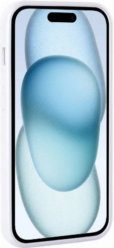 Apple iPhone 15 Kılıf Parlak Taşlı Tasarım Zore Pırlanta Kapak - Beyaz
