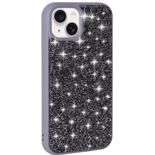 Apple iPhone 15 Kılıf Parlak Taşlı Tasarım Zore Pırlanta Kapak - Gri