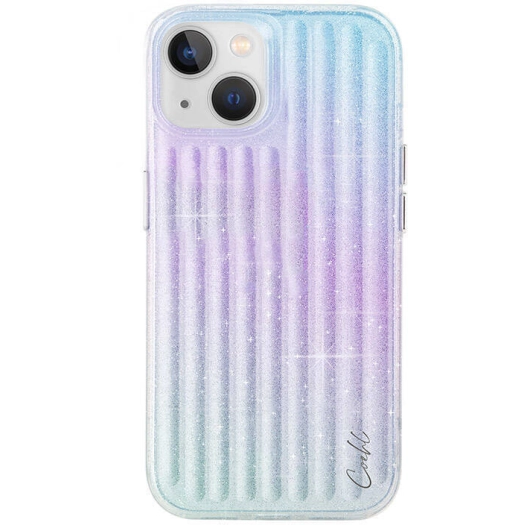 Apple iPhone 15 (6.1) Kılıf Parlayan Arka Yüzey Coehl Linear Kapak - Mor
