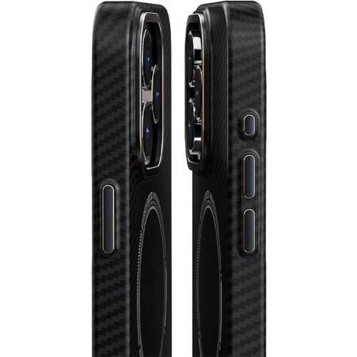 Apple iPhone 15 (6.1) Kılıf Recci Machinist Serisi Magsafe Şarj Özellikli Magnetik Karbon Kapak - Gri