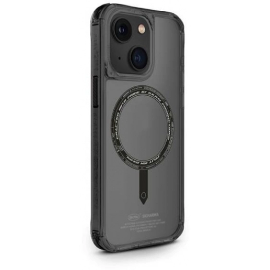 Apple iPhone 15 Plus (6.7) Kılıf SkinArma Şeffaf Airbag Tasarımlı Magsafe Şarj Özellikli Saido Kapak - Siyah