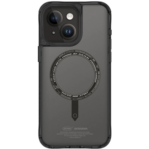 Apple iPhone 15 Kılıf SkinArma Şeffaf Airbag Tasarımlı Magsafe Şarj Özellikli Saido Kapak - Siyah