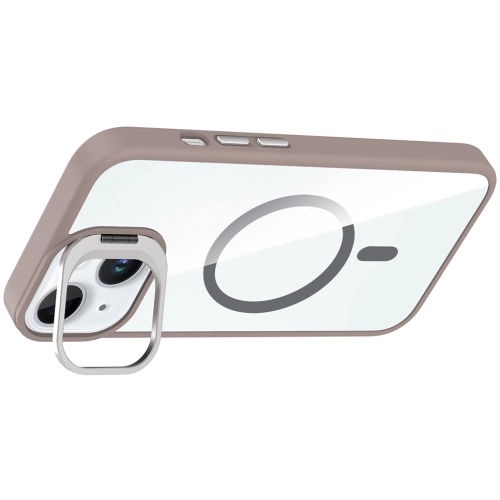 Apple iPhone 15 (6.1) Kılıf Standlı ve Kamera Lens Hediyeli M-Safe Şarj Özellikli Etro Kapak - Siyah