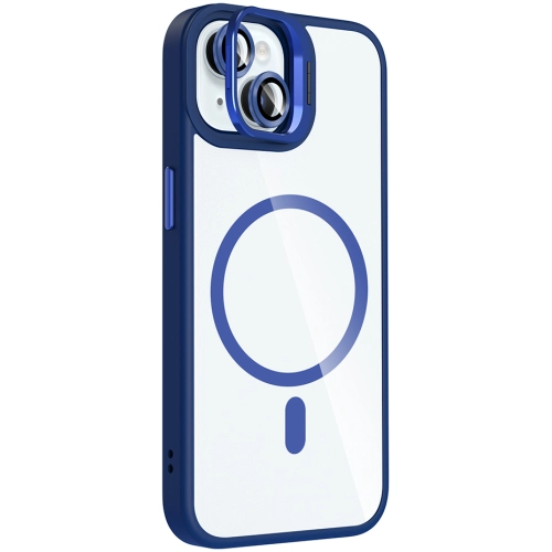 Apple iPhone 15 (6.1) Kılıf Standlı ve Kamera Lens Hediyeli M-Safe Şarj Özellikli Etro Kapak - Siyah