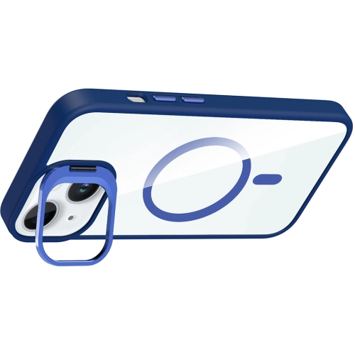 Apple iPhone 15 (6.1) Kılıf Standlı ve Kamera Lens Hediyeli M-Safe Şarj Özellikli Etro Kapak - Pembe