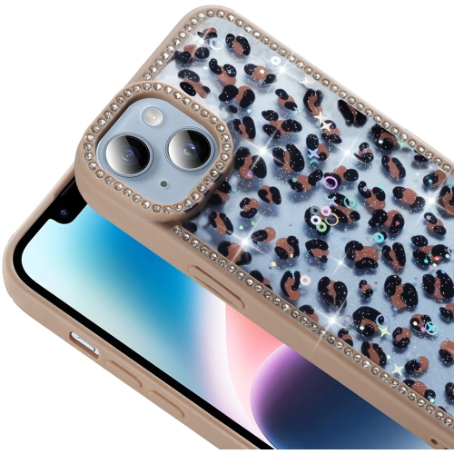 Apple iPhone 15 (6.1) Kılıf Taşlı ve Simli Tasarım Lux Işıltılı Azra Kapak - Siyah