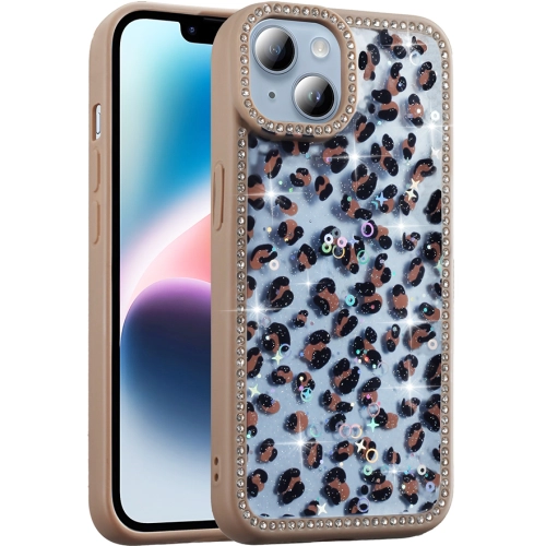 Apple iPhone 15 (6.1) Kılıf Taşlı ve Simli Tasarım Lux Işıltılı Azra Kapak - Gold