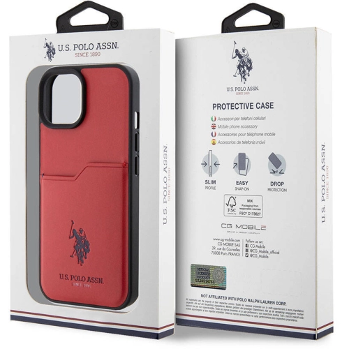 Apple iPhone 15 (6.1) Kılıf U.S. Polo Assn. Orjinal Lisanslı Baskı Logolu PU Kartlıklı Kapak - Siyah