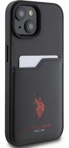 Apple iPhone 15 (6.1) Kılıf U.S. Polo Assn. Orjinal Lisanslı Baskı Logolu PU Kartlıklı Kapak - Mavi