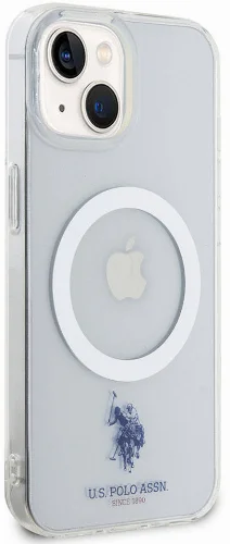 Apple iPhone 15 (6.1) Kılıf U.S. Polo Assn. Orjinal Lisanslı Magsafe Şarj Özellikli Transparan Tasarım Kapak - Şeffaf
