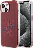 Apple iPhone 15 (6.1) Kılıf U.S. Polo Assn. Orjinal Lisanslı Simli Parlak Alfabe Tasarım Kapak - Kırmızı