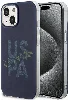 Apple iPhone 15 (6.1) Kılıf U.S. Polo Assn. Orjinal Lisanslı Simli Parlak Alfabe Tasarım Kapak - Lacivert