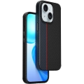 Apple iPhone 15 (6.1) Kılıf Wiwu LCC-107 Karbon Fiber Magsafe Şarj Özellikli Kamera Korumalı Kabon Kapak - Siyah