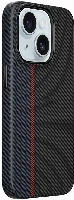 Apple iPhone 15 (6.1) Kılıf Wiwu LCC-107 Karbon Fiber Magsafe Şarj Özellikli Kamera Korumalı Kabon Kapak - Siyah-Mavi