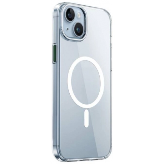 Apple iPhone 15 Plus (6.7) Kılıf Wiwu ZYS-013 Magsafe Şarj Özellikli Renkli Kamera Çerçeveli Şeffaf Jelly Kapak - Beyaz