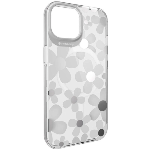 Apple iPhone 15 Magsafe Şarj Özellikli Çift IMD Baskılı Switcheasy Artist-M Fleur Kapak - Gri