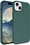 Apple iPhone 15 Plus (6.7) Kılıf İçi Kadife Mat Mara Lansman Silikon Kapak  - Koyu Yeşil