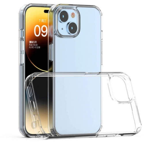 Apple iPhone 15 Plus (6.7) Kılıf Lux Korumalı Kenarları Silikon Arkası Sert Coss Kapak - Şeffaf