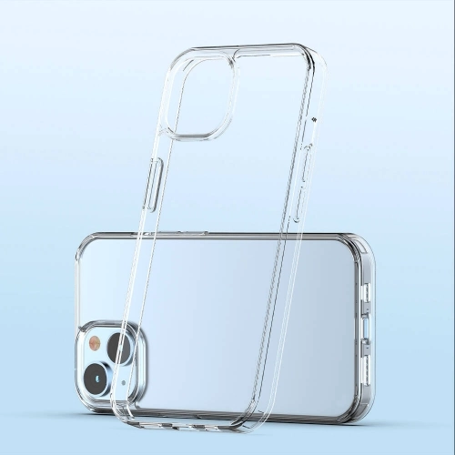 Apple iPhone 15 Plus (6.7) Kılıf Lux Korumalı Kenarları Silikon Arkası Sert Coss Kapak - Şeffaf