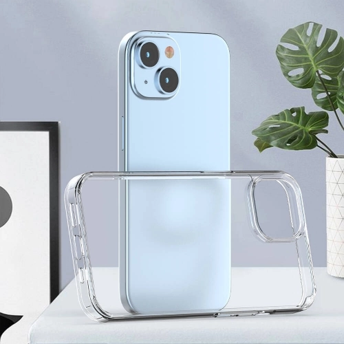 Apple iPhone 15 Plus (6.7) Kılıf Lux Korumalı Kenarları Silikon Arkası Sert Coss Kapak - Şeffaf