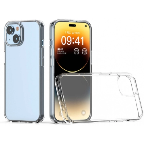 Apple iPhone 15 Plus (6.7) Kılıf Lux Korumalı Kenarları Silikon Arkası Sert Coss Kapak - Şeffaf